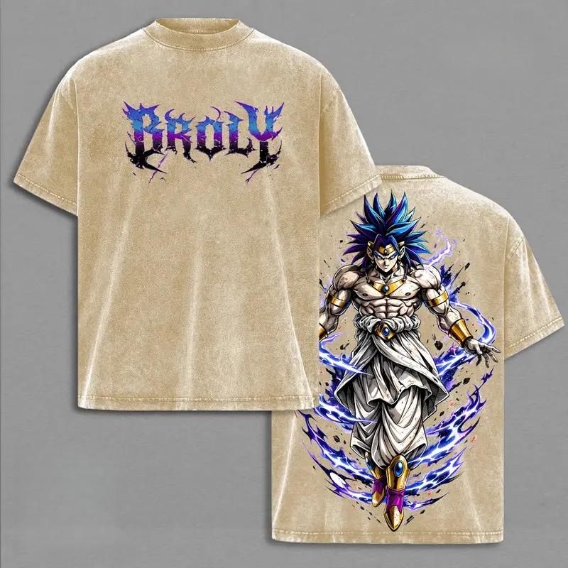 Broly - DBZ Vintage Washed T-Shirt, Relaxed Fit, Heavyweight Cotton, Unisex Streetwear Casual Wear, Legendary Super Saiyan Graphic Tee, Gift for Anime Fans 67 shirt silverfish clothes trend gift  funny graphic tee men’s trendy t-shirts deals