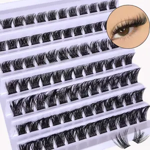 Lash Clusters 84pcs Cluster Lashes 8-16mm Wispy Individual eyelashes Natural Look Lashes D Curl Fluffy Cluster Lash DIY Eyelash Diy Volume Eyelashes