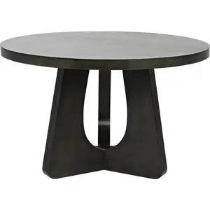 48" Nobuko Wood Black Round Dining Table