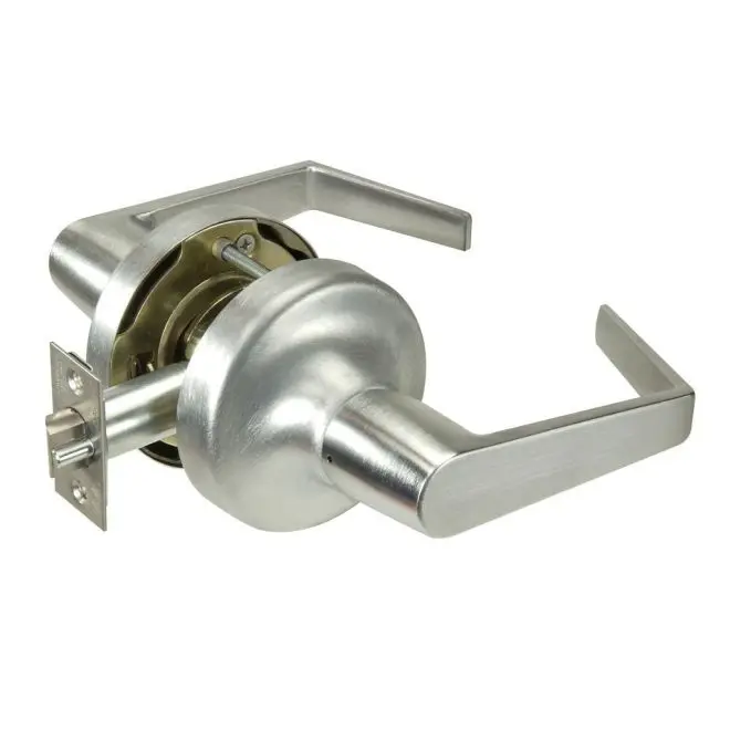 Yale AU5301LN626 Commercial Passage Cylindrical Lock + Handle, Grade 2, 2.75 in. Backset, Satin Chrome Augusta Lever, ANSI Strike, UL Fire Rated Up to 3 Hours Cylinders, Universal Front & Garden Door Hardware, 4 lbs, Inches