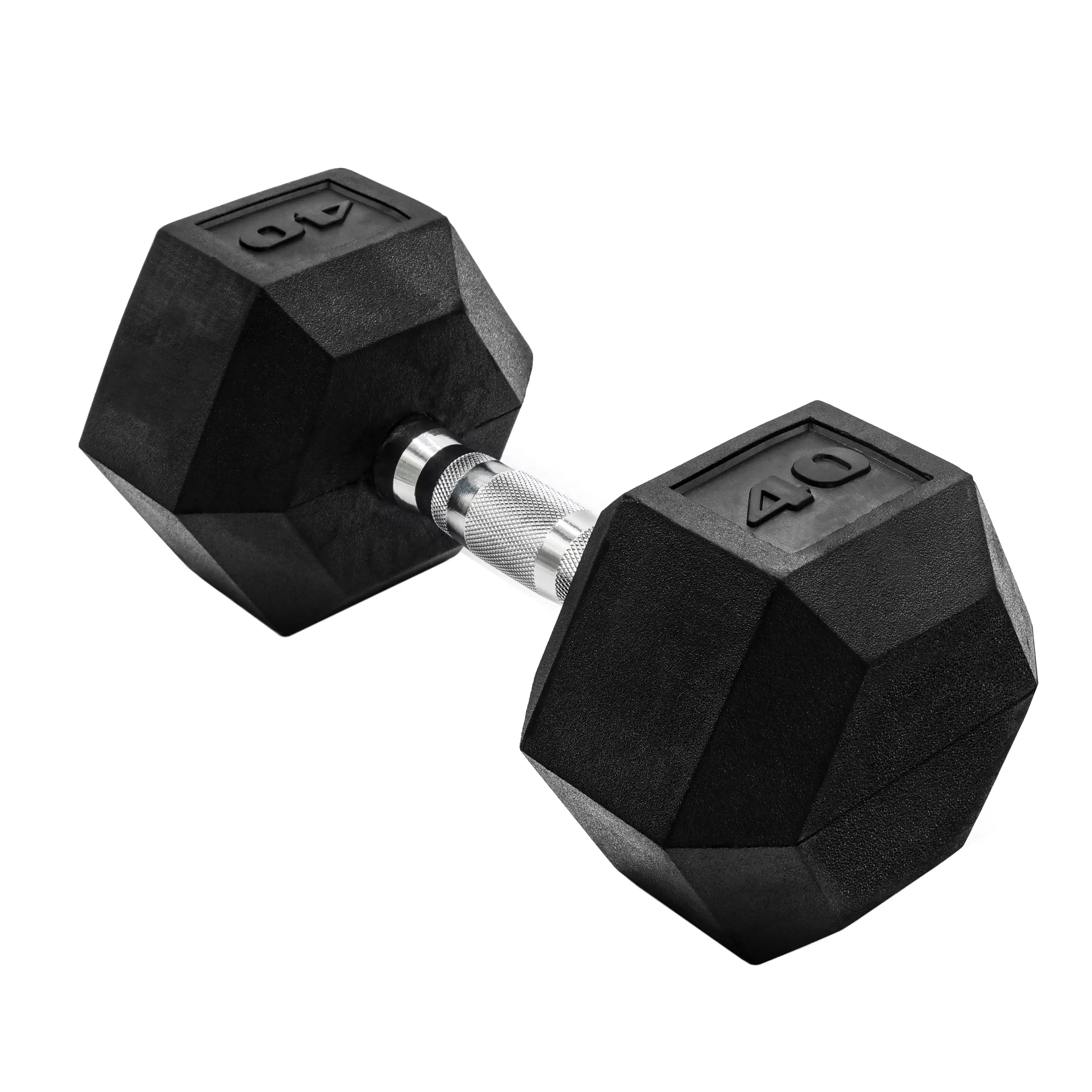 Barbell, 40lb Rubber Hex Dumbbell, Single