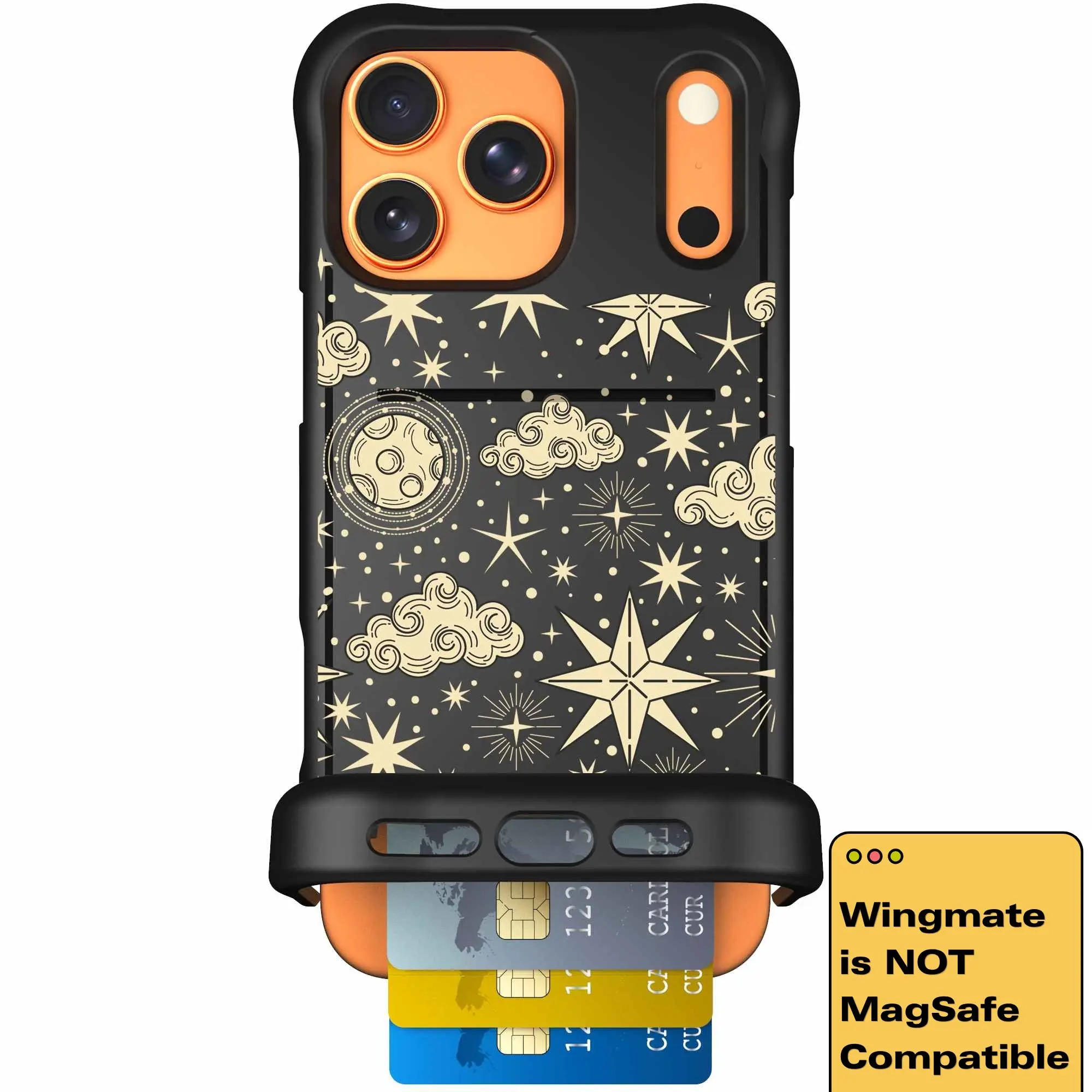Scooch Wingmate Hidden Wallet Case - Celestial Sleep (Not MagSafe Compatible)