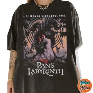 Pan's Labyrinth, Guillermo Del Toro T-shirt, Fall Graphic Tee, Cotton Unisex T-Shirt, Spooky Season Streetwear Top, Horror Movie Gift for Men & Women