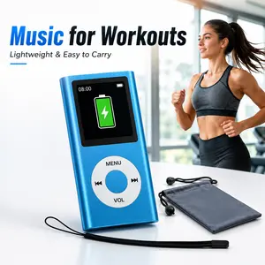 Portable MP3 Player, Mini Music Player With Pouch & Wrist Strap, Up To 8 Hours Playback, Lightweight Pocket Audio Player For Workout, Study, Travel & Daily Use