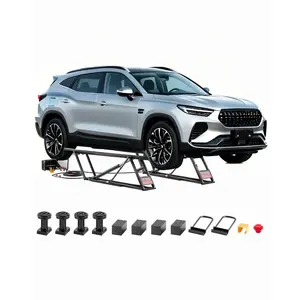 VEVOR Car Lift, 7000 lbs Capacity Car Lifts for Home Garage, 3-Level Adjustable with 29.4 Lift Height Remote Control, Auto Lock Portable Car Lift with 4 Rubber Pads 4 Lifting Columns
