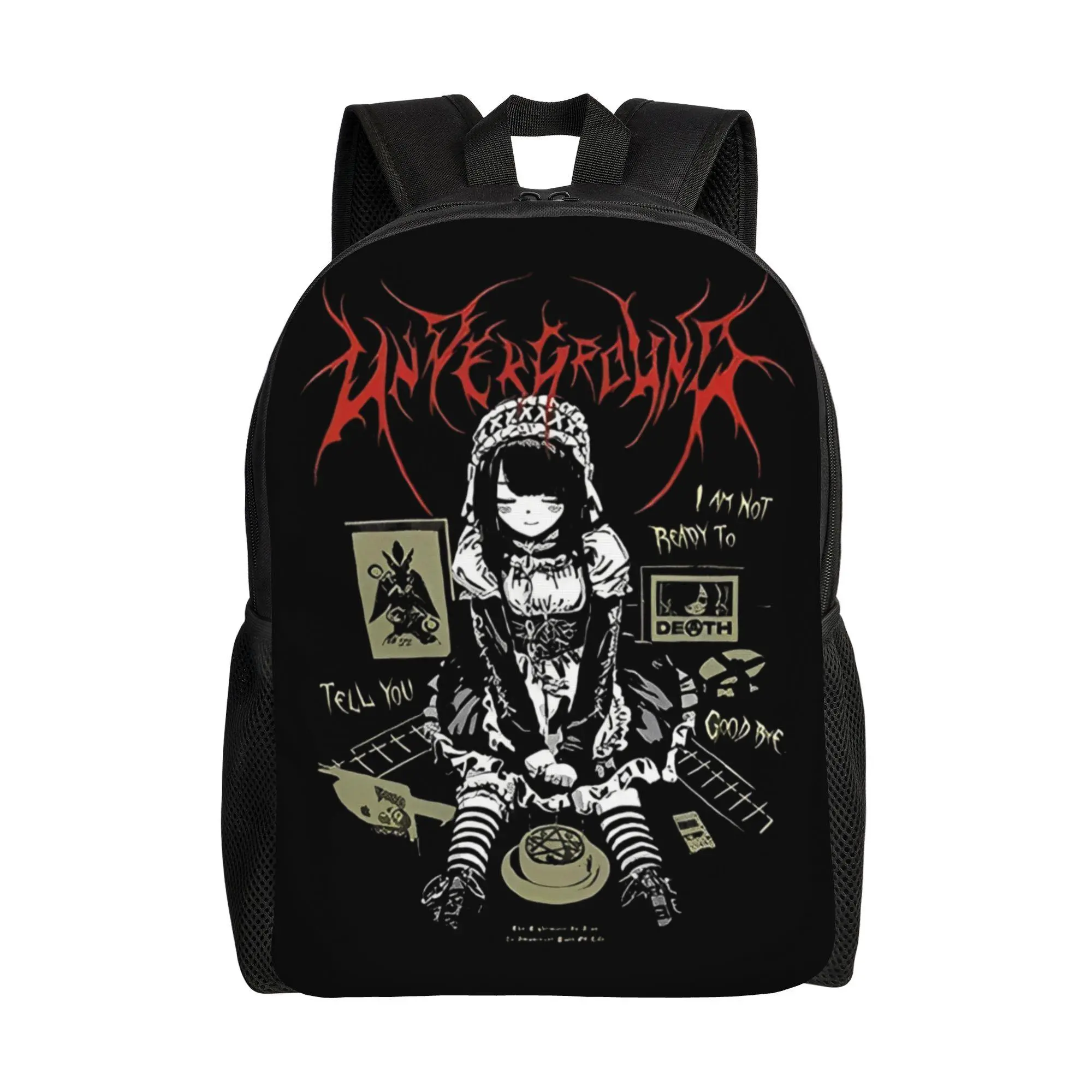 Anime Gothic Printed Backpack  Women Polyester Travel Backpacks Print Fashion School Bags Rucksack
