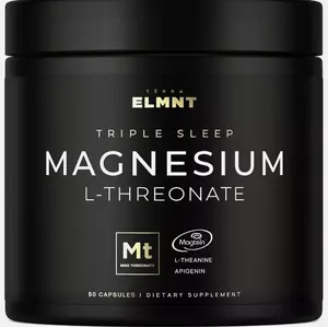 ELMNT Triple Sleep Magnesium Threonate w. Apigenin, Theanine & Magtein 50 Capsules Supplement Healthcare Fitness Dietary Edible  Brain