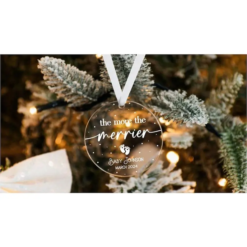 Pregnancy Announcement Ornament / Pregnancy Ornament / Baby Coming Soon Ornament / Pregnancy Reveal Ornament / Personalized Pregnancy Gift
