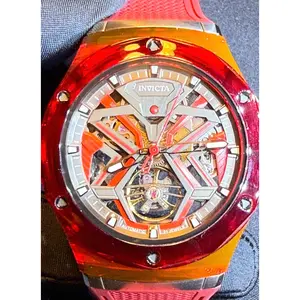 Invicta Celestial 69542 Automatic Skeleton Watch – Red Transparent Case | 21 Jewel Mechanical