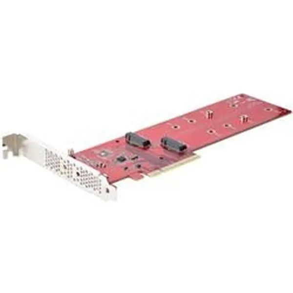 StarTech DUAL-M2-PCIE-CARD-B CC DUAL-M2-PCIE-CARD-B Dual M.2 PCIe SSD Adapter Card, Red