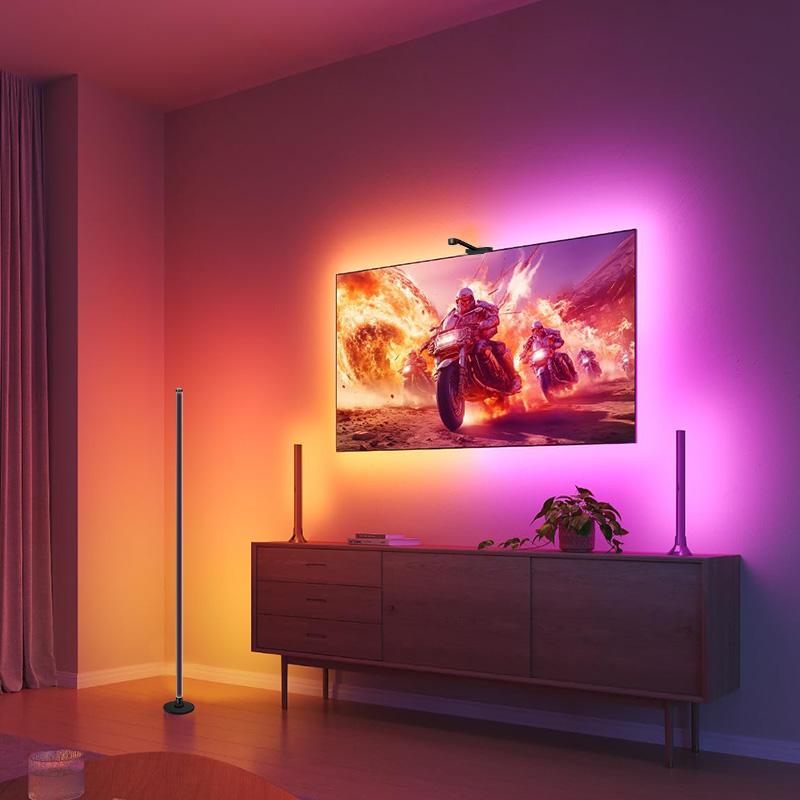 EISSLOLY TV Backlight Camera,Strip for 40-85 Inch Tvs LED Light Bar Syncs with Screen, USB Powered, Remote Control, Auto Color Detection,No need to download an app