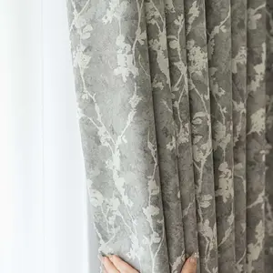 1pc Vintage Floral Curtains for Living Room & Sliding Doors, Korean Style Home Decor Drapes, Minimalist Garden Flower Pattern