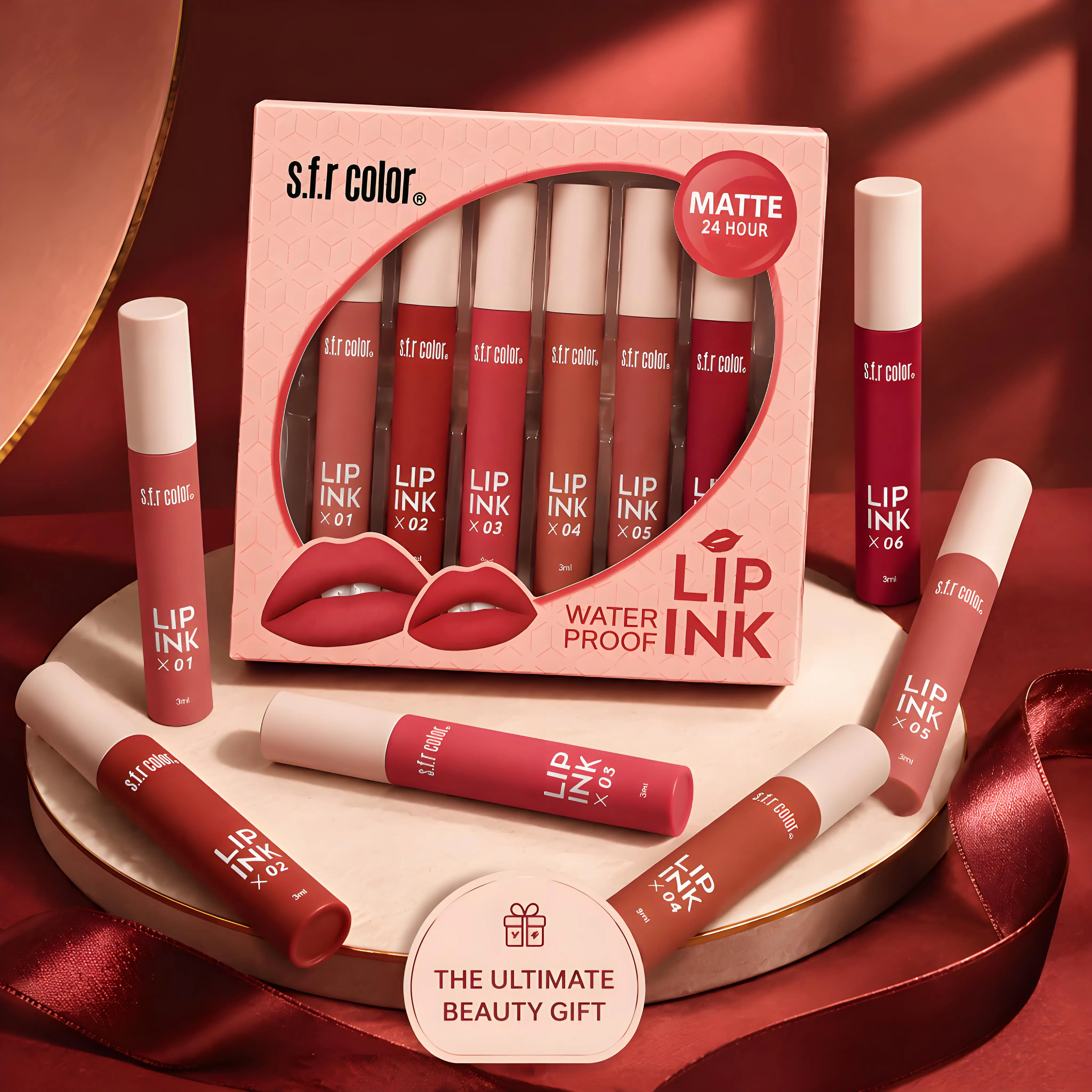 6color Matte And Satin Lip Gloss Set - Waterproof And Long-lasting, Non-transfer, Smooth, Matte Nude Shades, Valentine's Day Gift, Perfect Gift