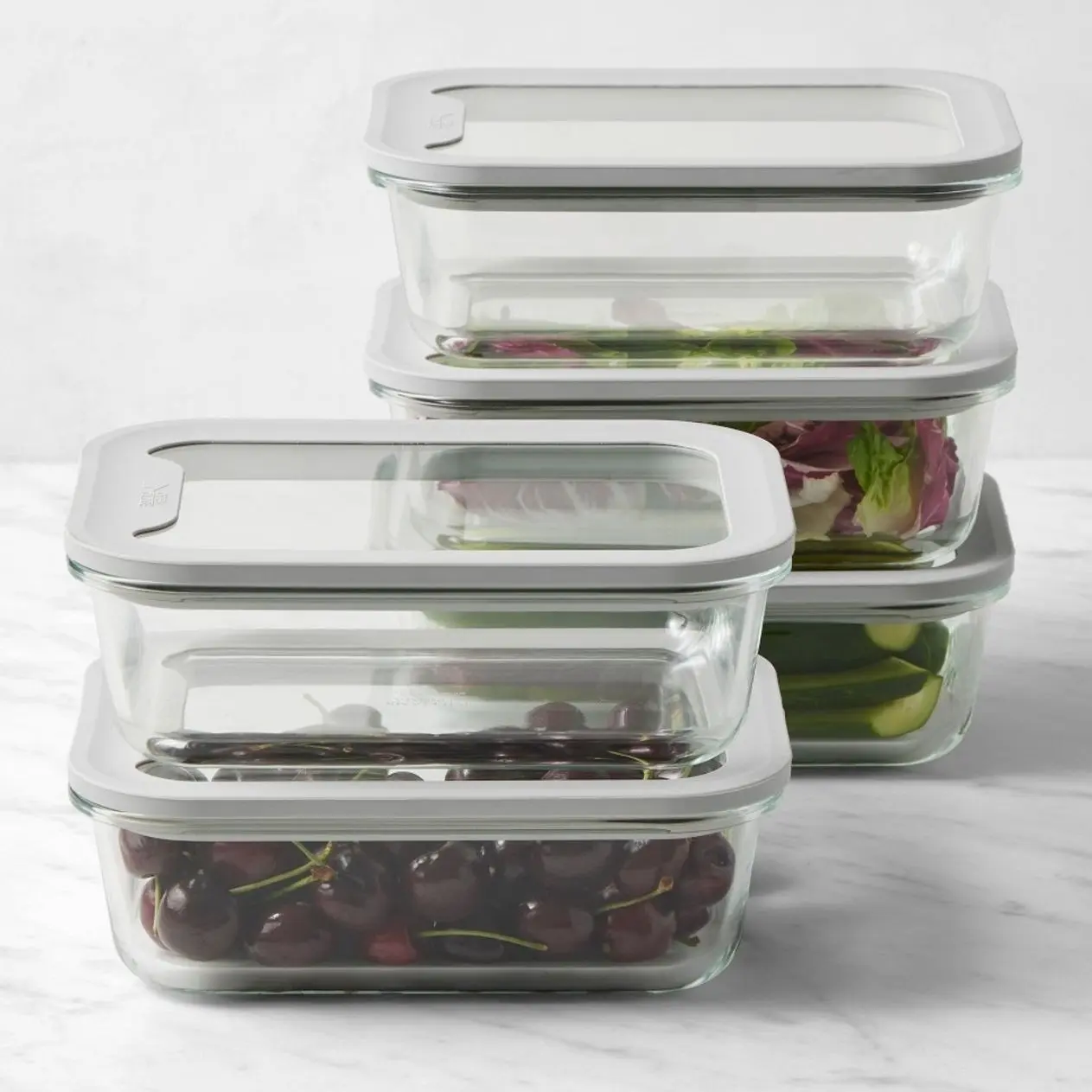 Hold Everything Rectangular Food Storage with Glass Lids, 10-Piece Set