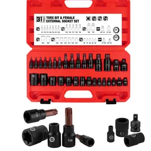 31-Piece Torx Screwdriver Bit and Internal/External Socket Set