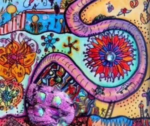 "Follow",  My Life in Glass Collection - Signed by Karen Mooney - Colorful Abstract Art Print 11.5" x 8" - Archival Giclée - Ready to Frame or Display - Decorative Wall Art Artwork Ornaments Photo Artistic Decoration Artwork