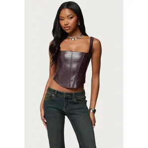 Shana Faux Croc Corset