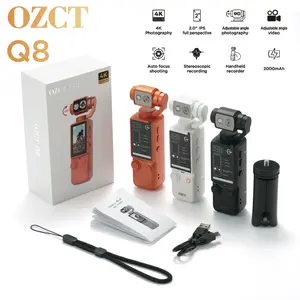 White Handheld Pocket Video Camcorder, Ultra-Clear Auto-Focus Outdoor Sports Camera, Portable Conference Recording Camera, White Camera