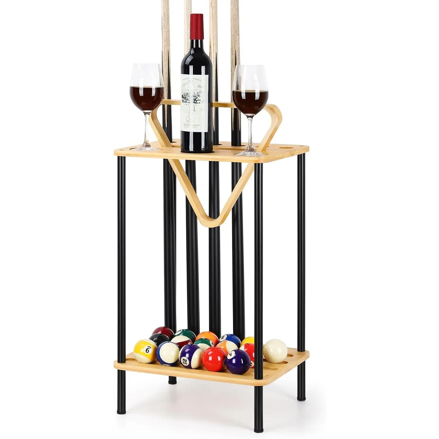 Pool Stick Holder Pool Cue Holder Pool Cue Stick Rack Floor Stand Billiard Stick Holder for Billiard Room  Room Club Pool Table Accessories Holds 6 Cues,