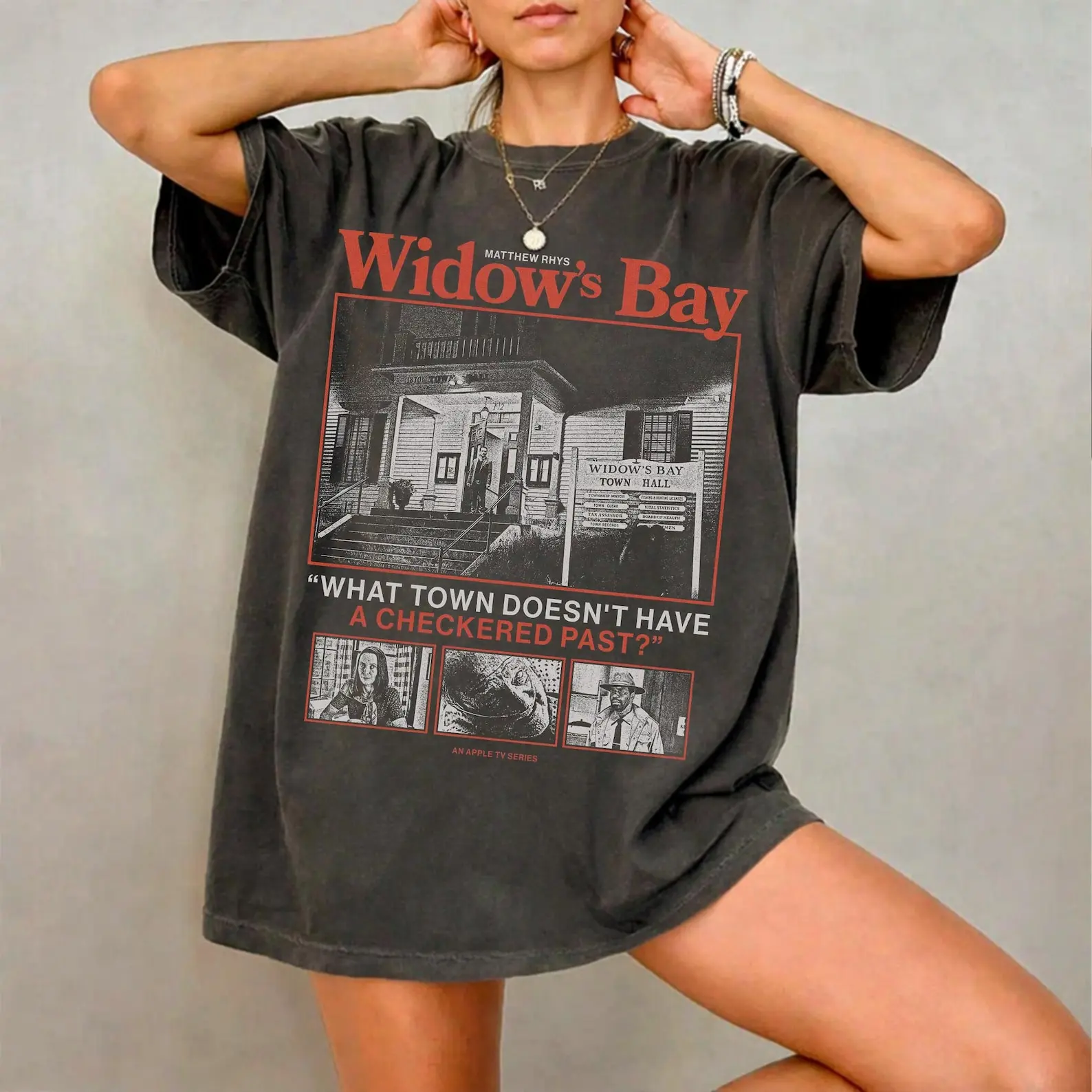 Widow's Bay Graphic Tee, What Town Doesn't Have a Checkered Past Shirt, Horror Fan Gift
