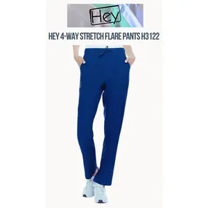 Hey Scrubs 4-Way Stretch Flare Medical Scrub Pants with Four Pockets H3122