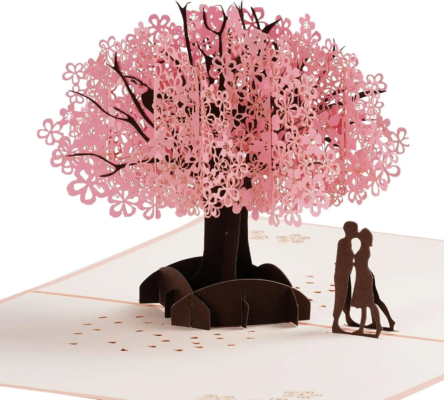 3D Pop Up Anniversary Card, Cherry Blossom Tree Couple Valentines Day Card for Her, Wife, Husband, Him, 6x8in Wedding Greeting Card Romantic Gift for Birthday, Wedding, Valentines Day, Anniversary