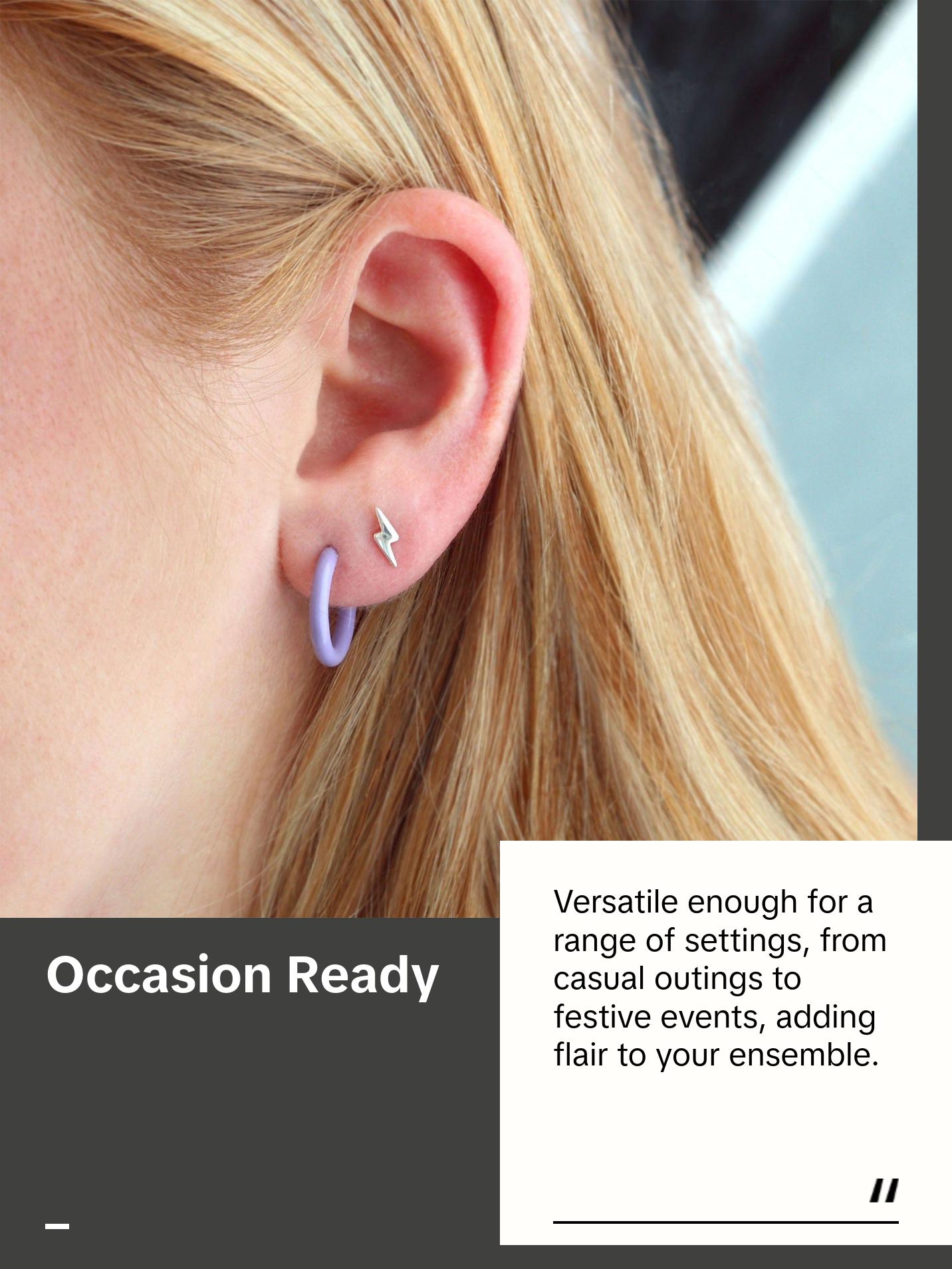 Lightning Bolt Stud Earrings