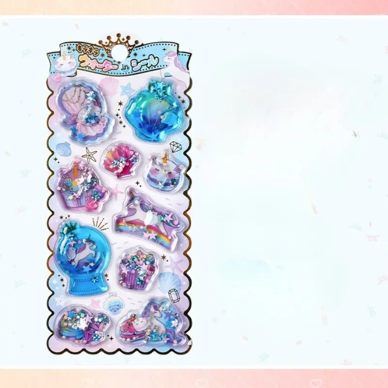 3D Multicolor Water-Filled Shaky Sticker, Cute Unicorn Animal Puzzle DIY Craft Decorative Stickers, Phone Stickers for Creative Fun