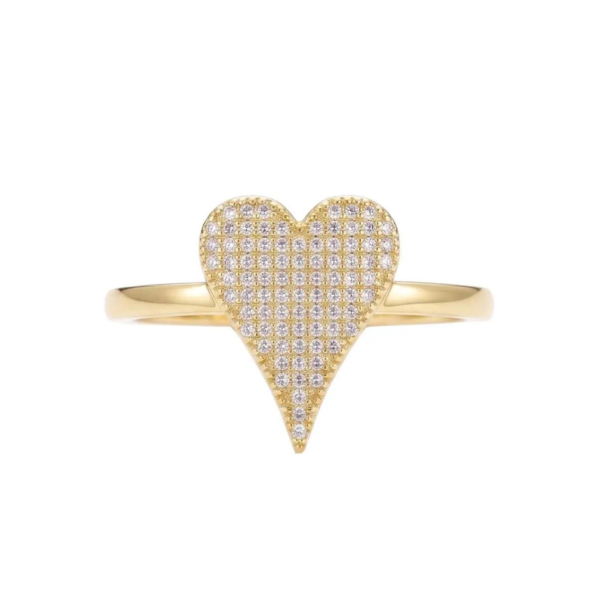 18K Gold Filled Heart Ring, Adjustable Engagement Ring, Love Ring for Women, Mother's Day Gift