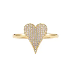 18K Gold Filled Heart Ring, Adjustable Engagement Ring, Love Ring for Women, Mother's Day Gift