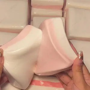 Squishy Double-Sided Sticky Rice Cake Pink Slow Rising Rice Cake Squishy Slow Rebound Cake Bread Stress Release Hand Relax Gift