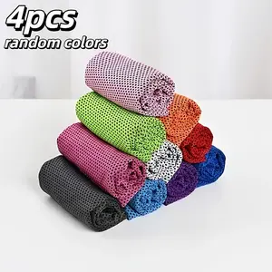 4PCS Cooling Towels for Outdoor Sports, Wipe Sweat & Lower Temperature for Cycling Fitness Running Gym, Quick Dry Soft Microfiber Towel, Summer Essential for Active Lifestyles