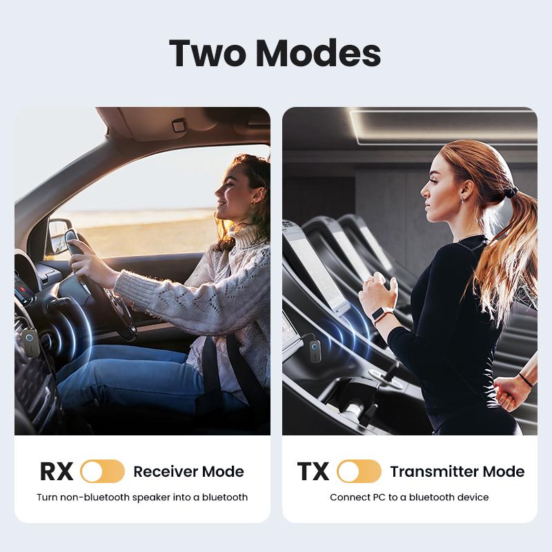 UGREEN Bluetooth 5.2 3.5mm Audio Transmitter/Receiver Adapter for Airpods or Headphones,  for Flight, TV, Car Stereo, MP3 Headset Microphone-TikTokShopBlackFriday ,TikTokShopHolidayHaul