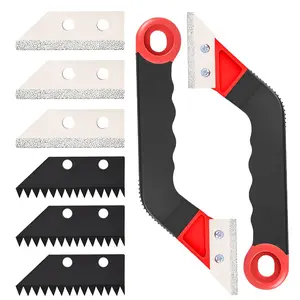 2 count Grout , Angled Design Grout Hand  Tile Grout Remover with 6 count Extra Replacement  for Tile Cleaning
