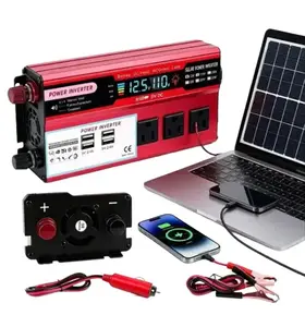 1500W Portable Car Power Inverter 12V to AC 110V/220V | Mobile Office Power Supply with USB-C & Dual AC Outlets for Laptop Work & Travel