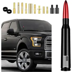 American Flag Car Bullet Antenna,Truck Exterior Decoration Accessories[New Upgrade Flag Design] Car Antenna Replacement for Car SUV Truck Most Auto Cars Antenna Accessories (Red)