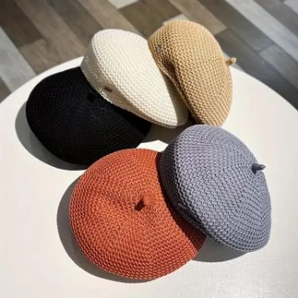 Spring Summer Breathable Pleated Beret Cap For Men, All-match Painter