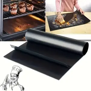 1/2pcs Oven Bottom Oven Liners, Non-stick Reusable Liners, Suitable For Electric Ovens, Gas Ovens, Toasters, Grills, Kitchen Accessories, Bakeware, Keep Ovens Clean, Fiberglass Baking Mat, Oven Mat, BBQ Accessories