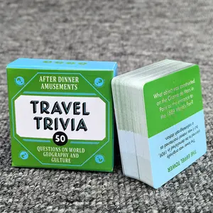Travel Trivia Geography Card Game Set, 50 Interactive Cards for Family & Friend Gatherings, Party Card Game, Family Fun Game, Perfect for Festivals, Birthdays, Anniversaries, Gift Ready, Compact