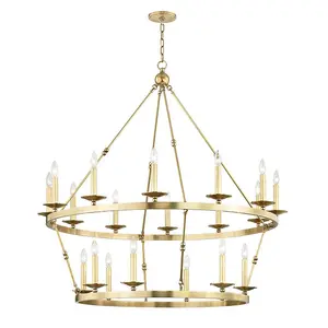 Allendale 20-Light Wagon-Wheel Chandelier in Aged Brass, Old Bronze, or Polished Nickel
