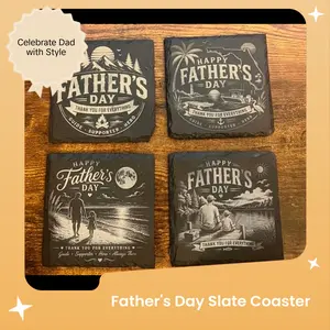 Father’s Day Slate Coaster | Fishing Beach Florida Dad Gift, Sold individually