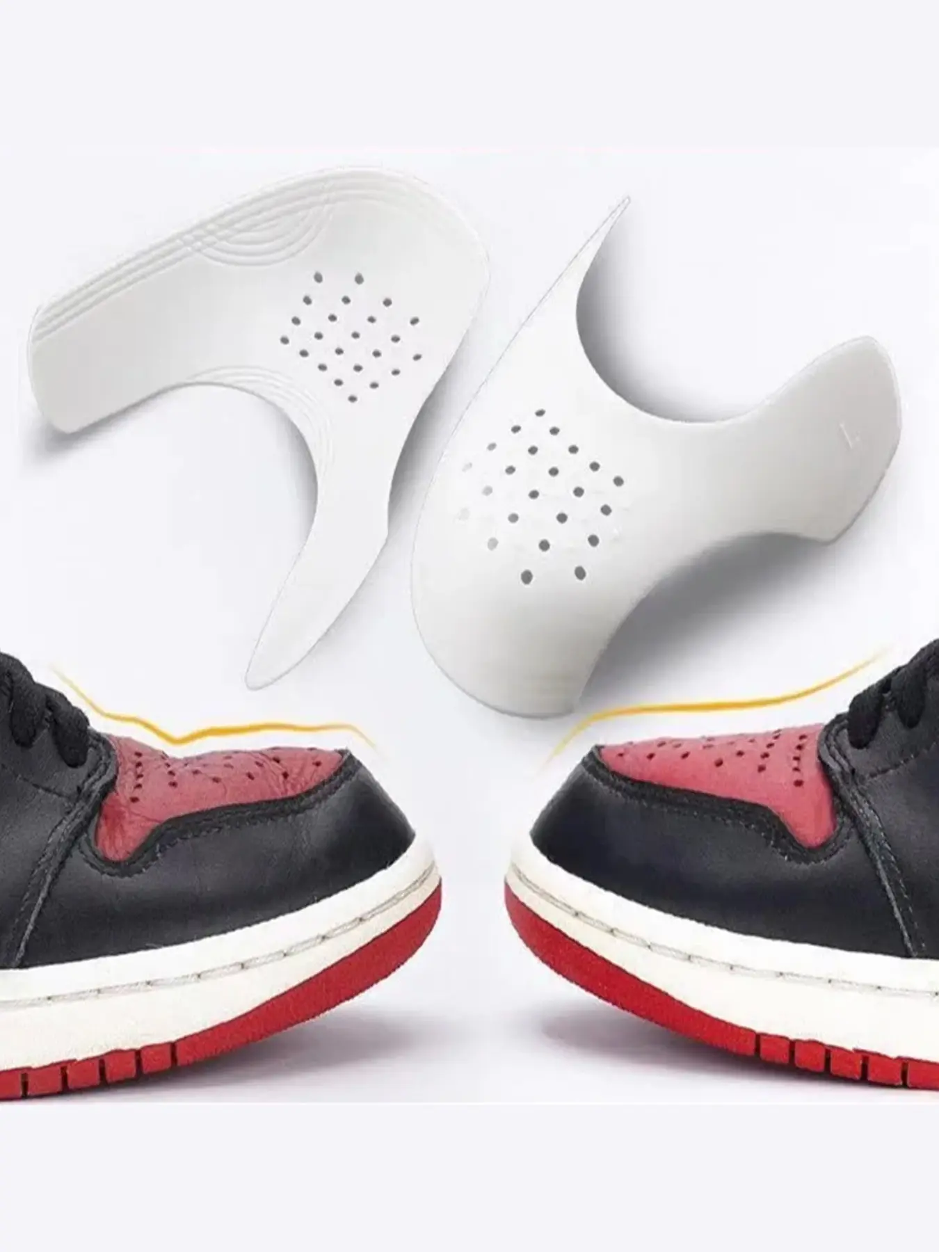 2 Pairs/4 Pieces Unisex Shoe Shields, Shoe Upper Support, Anti-Wrinkle Shoe Stays, Sports Shoe Head Support Shield, Wrinkle Protector