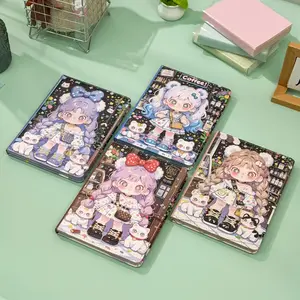 Cute Cat Cartoon Notebook, Sweet Anime Style, Square Grid Pages, Enjoylife Happyday Decorations, Perfect for Writing