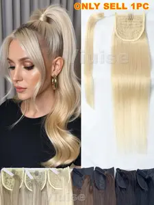 14inch-20inch Long Ponytail Human Hair Extensions,Glueless Clip In Hair Extensions,Straight Natural Hair Extensions,High Ponytail Hair Extensions,Daily Hair Ponytail Hair Add Volume,Hair Extensions Sutiable All Occasion,Black/Brown/Blonde Hair Ponytail