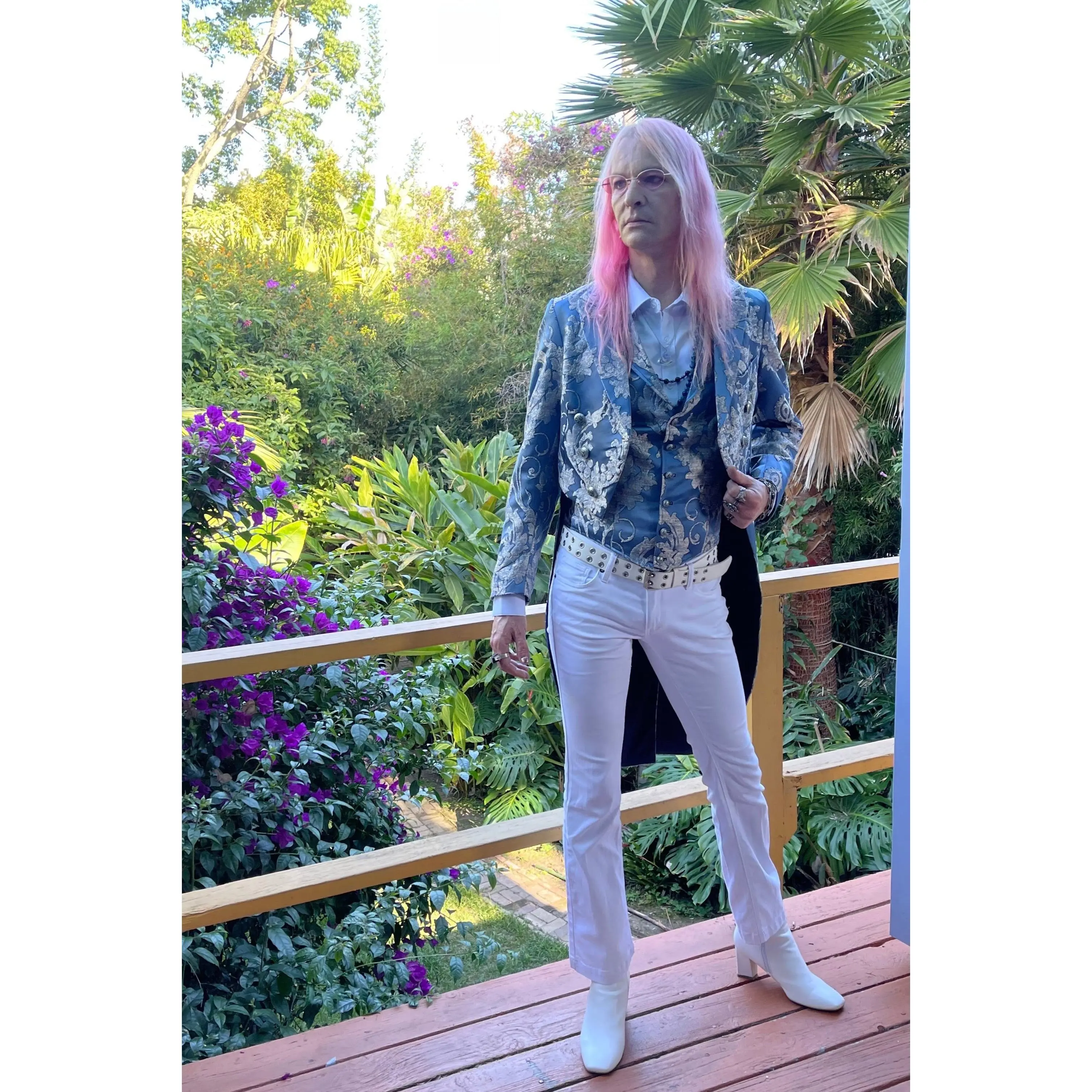 MONTE CRISTO TAILCOAT - ICE BLUE SATIN BROCADE