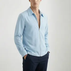 INCERUN Men's Old Money Satin Zip-Up Shirt Quiet Luxury Party Dress Blouse