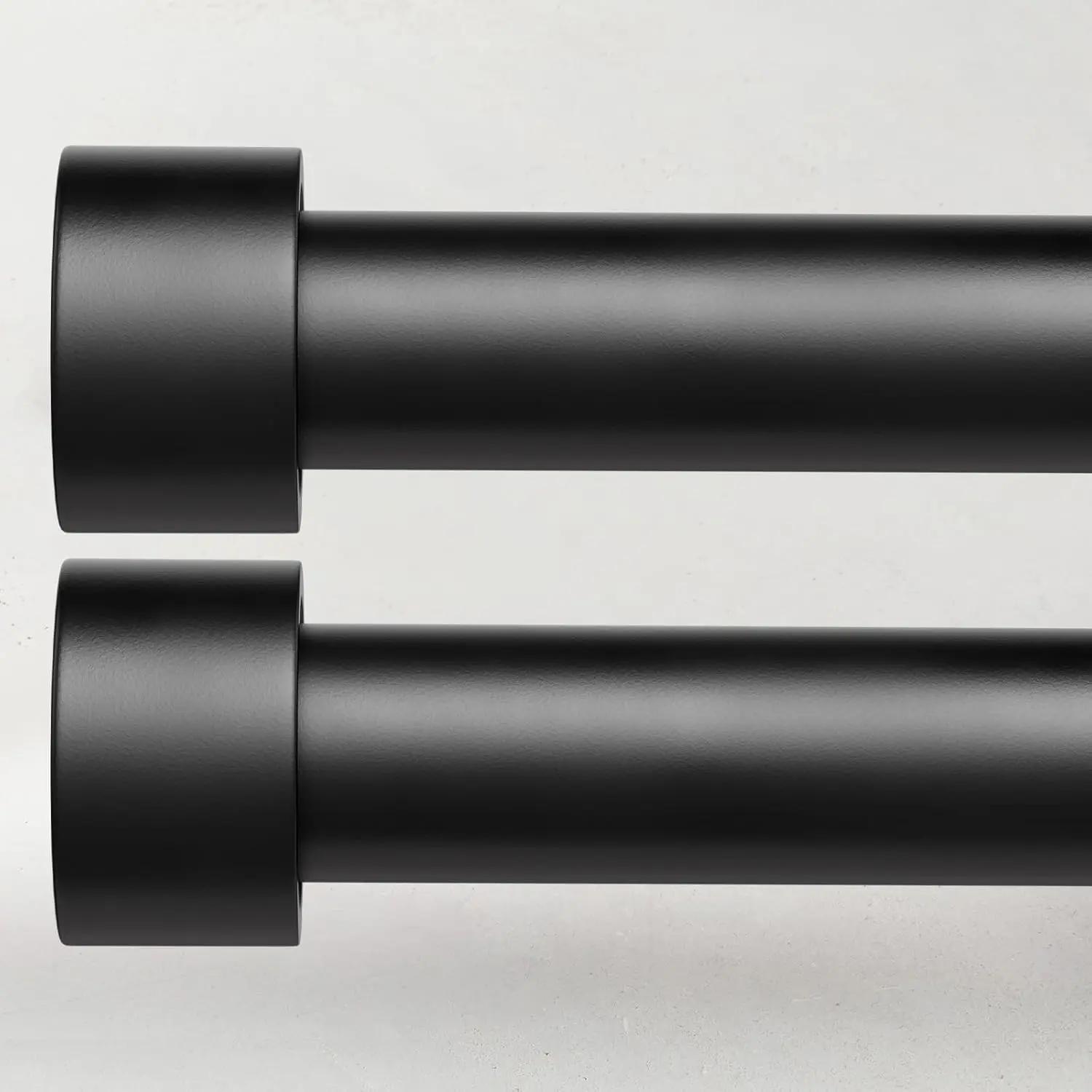 2 Pack Curtain Rods for Windows 48 to 84 Inch(4-7ft), 1 Inch Black Adjustable Heavy Duty Curtain Rod Set, Outdoor Long Drapery Rods for Patio Bedroom, Size 32"- 90"