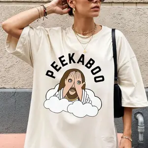 Peekaboo Jesus Funny T Shirt, Christian Humor Sweatshirt, Religious Parody Hoodie, Meme Casual Streetwear Gift For Men Women, Unisex Sweater Pullover Tee