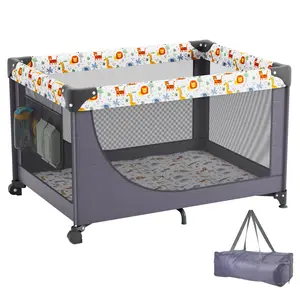 AOBTKEL，Baby Trend Lil' Snooze Deluxe Il Portable Nursery Center Playard with Cozy Napper，Baby Playpen Quick-Folding Portable Baby Toddler Fence Play Yard & Wheels， Portable Fence Area for Babies and Toddlers playpen