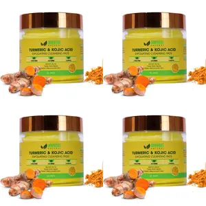 AMVital Turmeric Kojic Acid Cleansing Pads 4 packs - Exfoliates, Brightens for Face Acid Foaming Cleansing Pads deep cleanser comfort facial wash